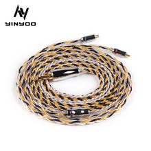 Yinyoo-Cable de cobre Chapado en plata, conector actualizado de 16 núcleos, 2,5/3,5/4,4 MM con MMCX/2pin/QDC TFZ para KZ ZS10 ZSN Pro AS16 ZSX 2024 - compra barato