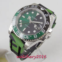 40mm Bliger Green Black Dial Sapphire Glass Date GMT Ceramic Bezel Automatic Mechanical Men's Watch 2024 - buy cheap