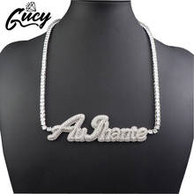 GUCY Custom Name Letters Pendant With 4mm Tennis Chain High Quality Micro Pave CZ Hip Hop Jewelry For Women Men 2024 - buy cheap