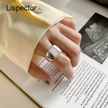 Lispector 925 Sterling Silver French Simple Glossy Square Ring for Women Men Minimalist Thick Wide Rings Office Commute Jewelry 2024 - buy cheap