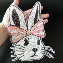 Clothing Women Shirt Top Diy Large Patch Rabbit Sequins deal with it T-shirt girls Biker Patches for clothes Animal Stickers 2024 - buy cheap