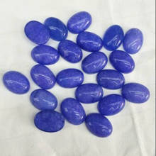 Cabujones de piedra de jade azul con forma ovalada, cuentas de 10x14mm, 13x18mm, accesorios y accesorios de joyería, artículos más vendidos, 20 Uds. 2024 - compra barato