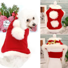 Рождественская Одежда для собак, костюм для кошки Санты, зимняя одежда для щенков и кошек, пальто для маленьких собак, чихуахуа, йоркширская куртка 2024 - купить недорого
