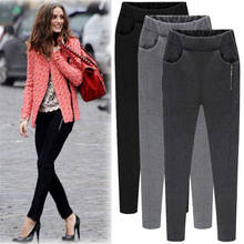 Winter Women Warm Leggings Pencil Pants Zippers High Waist Large Size Skinny Harem Pants Black Grey Trousers For female M-XL 6XL 2024 - buy cheap
