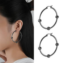 Brincos grandes góticos de argola, miçangas, bola, círculo, boho, joias femininas, 2020, joias para mulheres, ear cuff 2024 - compre barato