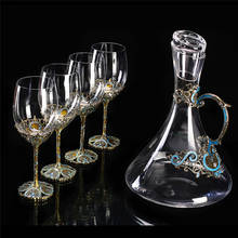 5pcs Wine Set 1500ml Decanter 350ml Red Wine Glass Alloy European Crystal Glass Decanter Goblet Set for Home Dinner Party Gift 2024 - buy cheap