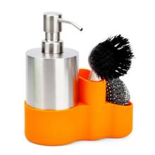 Kitchen Tools Cleaning Pot Brush Steel Wire Ball Soap Dispenser Bottle Dish Washing Tool Kit Scouring Pads Base 4pc/Set 2024 - buy cheap