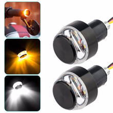 1pcs LED Motorcycle Handlebar End Turn Signal Light Yellow Universal 22mm Indicator Flasher Handle Bar Blinker Side Marker Lamp 2024 - buy cheap