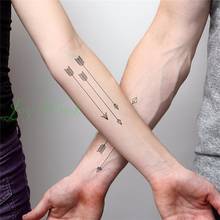 Водонепроницаемая Временная тату-наклейка со стрелами и перьями, флеш-тату, поддельные татуировки маленьких цветов для женщин, мужчин, девочек и детей 2024 - купить недорого