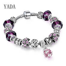 YADA-pulsera de circonita de cristal para mujer, brazalete Floral, BT200189 2024 - compra barato