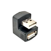 Neue up oder unten rechts abgewinkelt usb 2,0 adaptador um stecker auf buchse verlängerung 90 180 grad schwarz 2024 - compre barato