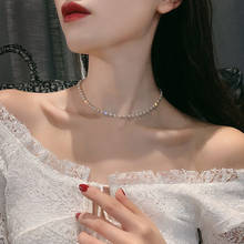Vintage Imitation Pearl Short Choker Necklace for Women Party Wedding Round Bead Gold Chain Statement Necklace Jewelry 2024 - buy cheap