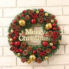 30cm/45cm Christmas Wreath Pendant With LED Light Christmas Tree Decoration Wreath Door Wall Pine Party Hanging Decor 2024 - buy cheap