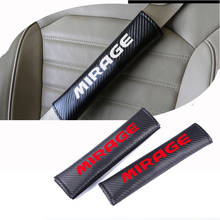 Cinturón de seguridad para coche, almohadilla de cojín de hombro, arnés de protección, Material PU, textura de fibra de carbono, para Mitsubishi Mirage 2024 - compra barato