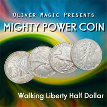 Justo de moeda poderosa (liberdade de caminhada, meio dólar) por collant, palco de mágica, truques de mágica, ilusionismo, adereços de mágica, aparelho de moeda 2024 - compre barato