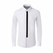 Plus size M-4XL Long sleeve Slim Shirt men Simple brand design Camisas masculina high quailty Casual business male dress Shirts 2024 - buy cheap
