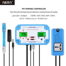 Online pH/EC/TEMP tester meter Water Quality Detector pH Controller Relay Plug Repleaceable Electrode BNC Type Probe US EU plug 2024 - buy cheap