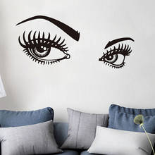 Modern Beauty Eyes Brow Eyelash Wall Stickers Art Design Home Decoration Wall Decals for Window Glass Sticker Home Decor PVC 2024 - buy cheap