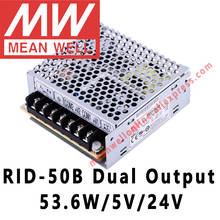 Mean Well-fuente de alimentación conmutada de doble salida, RID-50B, 53,6 W, 5V/24V, tienda en línea meanwell 2024 - compra barato