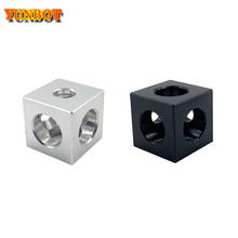 3D Printer Parts 2020 Aluminum Block Cube prism connector wheel regulator cube corner V-slot three way corner bracket corner 2024 - buy cheap