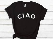 CIAO/итальянская женская футболка с принтом hello, хлопковая Повседневная забавная футболка для девушек, Yong, топ, хипстерская футболка, Прямая поставка P125 2024 - купить недорого