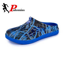 PULOMIES Summer Men Sandals Men Slippers Casual Home Slippers Quick Dry Hole Clogs Garden Shoes Beach Sandals  Bathroom Slippers 2024 - buy cheap