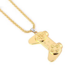 Ожерелье с подвеской в виде ручки игрового контроллера в стиле хип-хоп для женщин и мужчин, модная Подарочная бижутерия из нержавеющей стали золотого и серебряного цвета 2024 - купить недорого