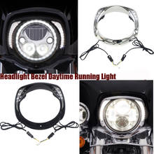 For Touring Tri Road King Street Electra Glide Low FLHTCU Ultra Limited Chrome & black LED headlight bezel 2014-UP 2024 - buy cheap