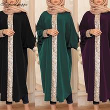 Muslim Dresses Women Loose Casual Arabic Dubai Kaftan Fashion Turkish Abaya for Women Muslim Dress India Long Arab Clothing 2024 - buy cheap