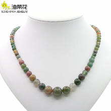 High Quality Natural Gemstones Head Indian Agates 6-14mm Beaded Necklace Woman Girl Jewelry Christmas Yoga Gift Wholesale Price 2024 - buy cheap