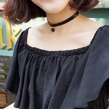 Choker Necklace Faux Leather Round Pendant Choker Chain Choker Collar for Women Girls Clavicle Necklace Jewellery Accessories 2024 - buy cheap