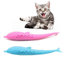 Brinquedo interativo de mastigar para gato, brinquedo de mastigar para animais de estimação, catnip, limpeza dos dentes, simulação de forma de peixe, brinquedo para gato gatinho, escova de dentes 2024 - compre barato