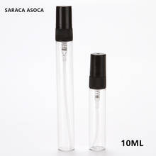100pcs/lot 10ml mini Glass Perfeme Spray Bottle For Sample Black color Transparent Glass Atomizer Empty Bottle 2024 - buy cheap