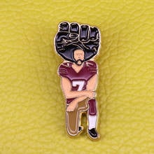 Anti-Trump Colin-Kaepernick equality Enamel Pin I'll Take a Knee With Kaep Badge police brutality resist Brooch 2024 - buy cheap