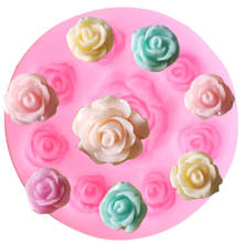 Rosa flor moldes de silicone diy acessórios doces argila resina molde fondant ferramentas de decoração do bolo cupcake topper moldes de chocolate 2024 - compre barato
