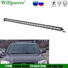 SUV Car Roof 25" Slim Light Bar For Jeep 4x4 Truck UTV Tractor Pickup Offroad Lower Bumper Lightbar Single Row Driving Fog Lamp 2024 - buy cheap
