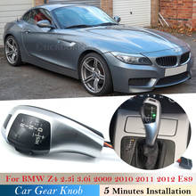 Perilla de cambio de marchas con luz LED para coche, accesorios automáticos de fibra de carbono negro, para BMW Z4 2009-2012 E89 Z4 2.3i Z4 3.0i 2024 - compra barato