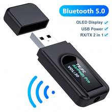 Adaptador Bluetooth 5,0, receptor inalámbrico con pantalla LCD, USB, transmisor de Audio y música para PC, TV, coche, Adaptador auxiliar de 3,5mm 2024 - compra barato