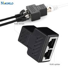 Adaptador divisor rj45, 1 para 2 portas usb para rj45, cabo de adaptador de soquete lan, conector de rede 8p8c, extensor de plugue para cat5/6/7 com 10 peças 2024 - compre barato