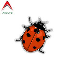 Aliauto adesivo de desenho animado para carro ladybug, decoração de animais, engraçada, pvc, à prova d'água para motocicleta, honda, toyota, vw, nissan, 12cm * 10cm 2024 - compre barato