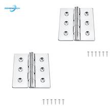 2PCS Marine Hardware 316 Stainless Steel 100*100mm Cast Boat Caravan RV Deck Hinge Cupboard Cabinet Drawer Door Strap Butt Hinge 2024 - buy cheap