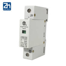 Protetor de tensão de baixa tensão, dispositivo de proteção contra raios e impacto, 20ka ~ 40ka ~ 275v 385v 420v ac spd house 2024 - compre barato