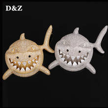 D&Z Animal Oversize Shark Necklaces & Pendants Iced Out Bling Cubic Zirconia For Men Women Rapper Jewelry With Solid Back 2024 - buy cheap