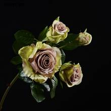 12 tamanhos! Hi-q flores artificiais de rosa em 4 cabeças, flores decorativas de rosa em seda com múltiplas cabeças, para casamento, para casa 2024 - compre barato