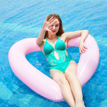Anillo de natación en forma de corazón para niños y adultos, flotador de piscina inflable, Círculo de goma, juguetes para fiesta en la playa 2024 - compra barato
