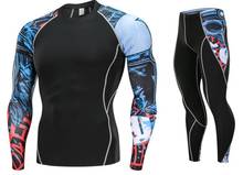 2019/20 New Men's Compression Set Runner Workout Fitness Sportswear Long Sleeve Shirt Sportswear Rashgard Kit S/4XL 2024 - buy cheap