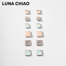 Набор гвоздиков LUNA CHIAO для женщин, 6 пар, карамельные цвета, мини-гвоздики, набор серег 2024 - купить недорого