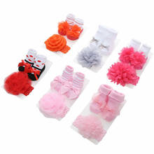 2020 Baby Stuff Newborn Solid Color Lace Baby Socks Bow Princess Cute Baby Bowknot Socks+ Hair Band set Photo Props Baby Shower 2024 - buy cheap