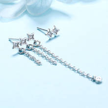Hot Creative Korean Star Tassel Earrings for Women Jewelry Asymmetric top quality Cubic Zircon Stone Statement Earring 2024 - buy cheap