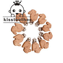 Kissteether Pacifier Clip 30pc Rabbit Shape Woodcut Custom Baby Wooden Pacifier Clip Baby Teether Neutral Surprise Gift 2024 - buy cheap